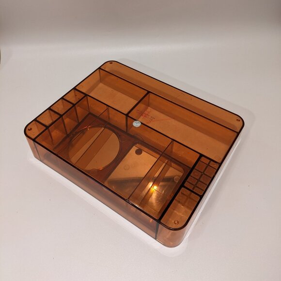 Vintage Faux Tortoiseshell Acrylic Makeup Organizer w Double Mirror – Hong Kong - Picture 5 of 5